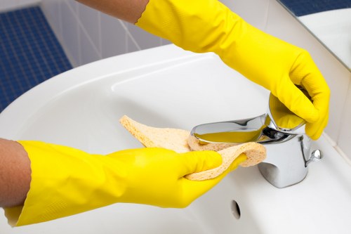 Safe and professional carpet cleaning equipment in use